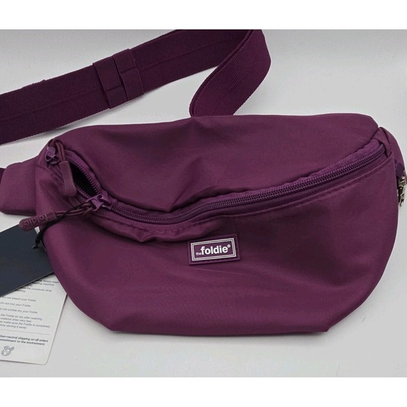 The Foldie Handbags - The Foldie Purple Crossbody Bag RFID Blocking Zip 290D Durable Flexfabric NWT